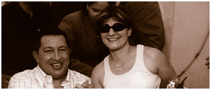 Kimia Zabihyan with Hugo Chavez